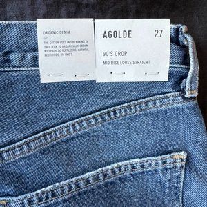 Agolde 90's crop mid rise straight jeans in oblique wash - NWT
